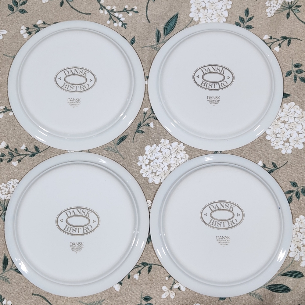 Dansk Bistro Kronborg Red Berries & Leaves Trim Saucers Vintage Dansk NR Japan - Picture 9 of 14